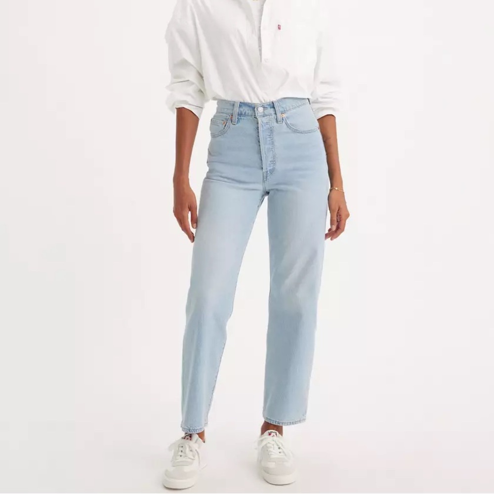 RIBCAGE Straight Ankle Jeans  In Samba Done Size 28